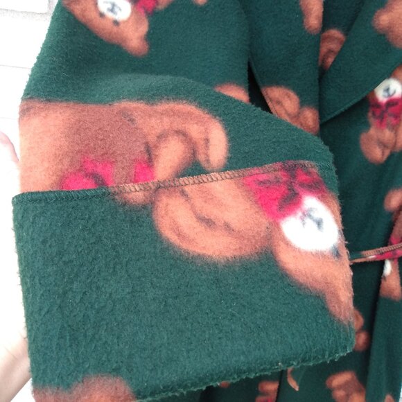 Vintage Fleece Teddy Bear Housecoat Adult Size Large Warm Winter Robe - Picture 6 of 10